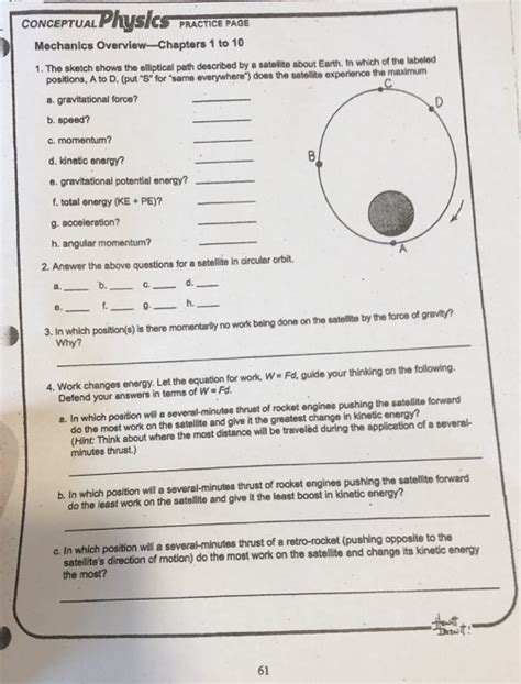 Solved Conceptual Physics Practice Page Mechanics Chegg