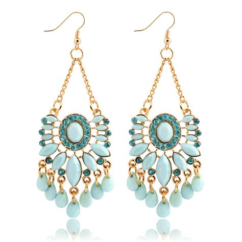 If You Fashion Sky Blue Cyan Water Drop Crystal Statement Dangle