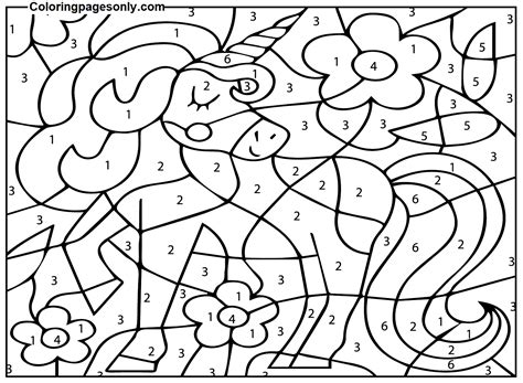 Color By Number Unicorn Printable Coloring Page Free Printable