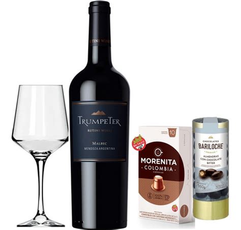 Combo Navidad Trumpeter Malbec Copa Café Chocolate WINE IN COLORS