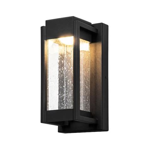 Rrtyo Kohls Matte Black Outdoor Led Rectangular Waterproof Wall Lantern