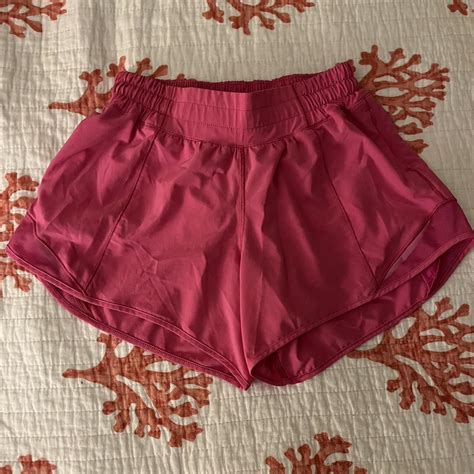Lululemon Sonic Pink Hotty Hot Shorts Size Low Depop