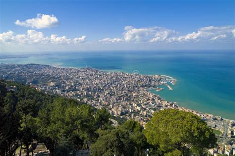 The Bay Of Jounieh From Harissa Hill, Lebanon Stock Photography - Image ...