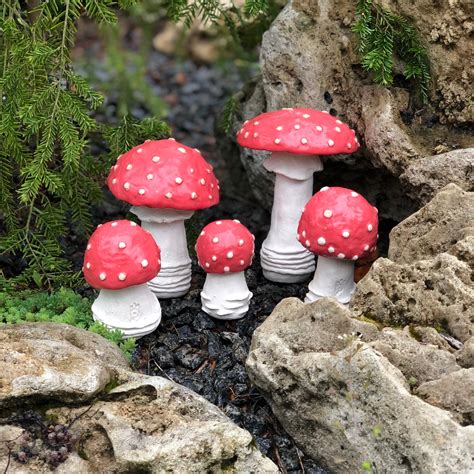 Ceramic Mushrooms 5 Ceramic Mushrooms Garden Art Sculpture Etsy