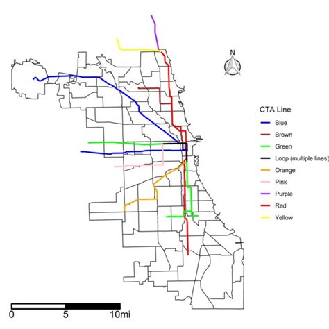 Map of the Chicago Transit Authority rail network. | Download ...