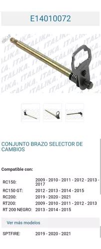 Eje Selector De Cambios Rc150 Rc200 Rt200 Cuotas sin interés