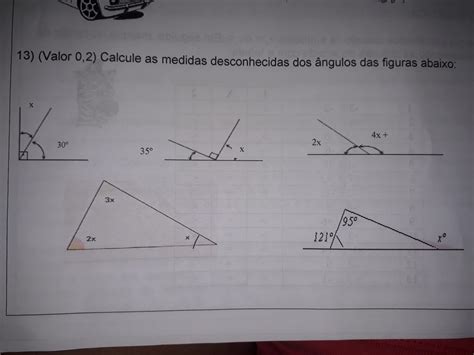 Calcule As Medidas Desconhecidas Dos Ngulos Das Figuras Abaixo