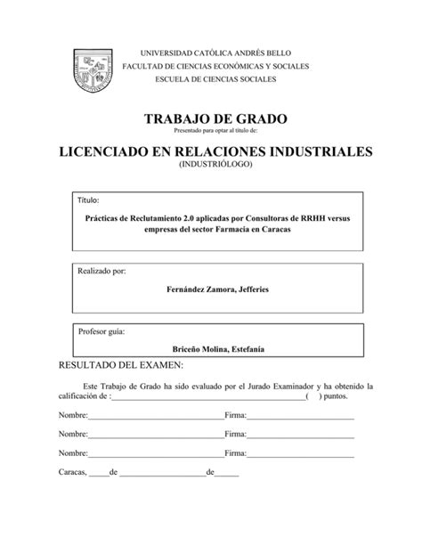 Trabajo De Grado Licenciado En Relaciones Industriales