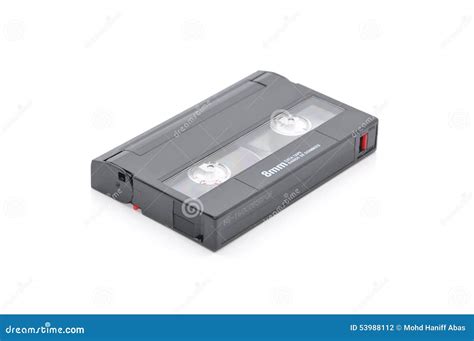 8mm Computer Tape Backup Data Cartridge Over White Background Stock