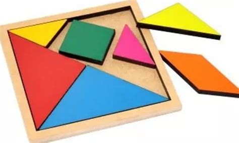 Tangram Brinquedo Educativo Infantil Pedag Gico Em Madeira R Em S O