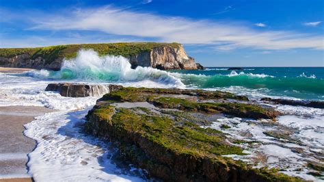 Wallpaper Pemandangan Laut Batu Pantai Ombak Jurang Tanjung