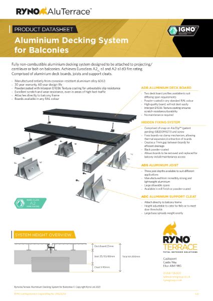 Datasheet Aluminium Decking System For Balconies Ryno Nbs Source