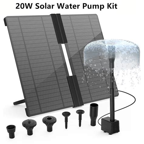 Kit de pompe à eau solaire 20W fontaine à eau à énergie solaire avec 6