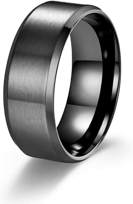 Banemi Gay Wedding Rings For Men Polished Matte Brushed Stainless