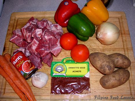 Pork Afritada Ingredients