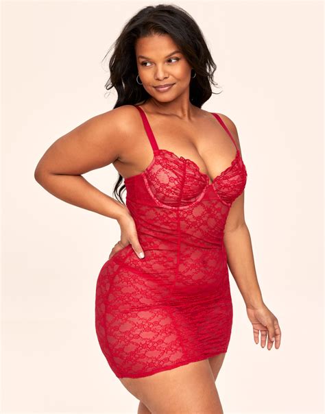 Cheyenne Dark Red Plus Bodycon Babydoll Xl Adore Me