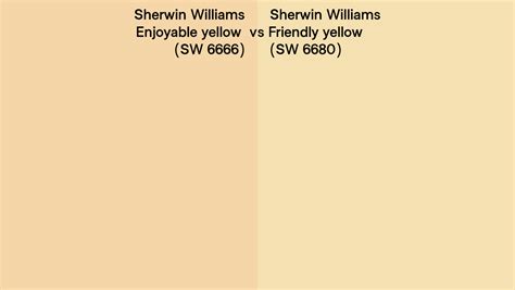 Sherwin Williams Enjoyable Yellow Vs Friendly Yellow Side By Side