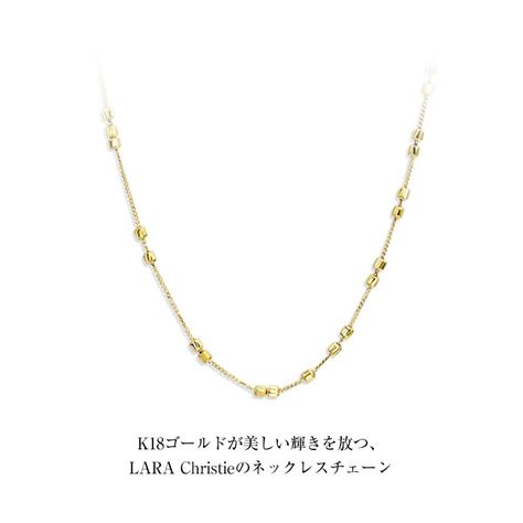 【楽天市場】ララクリスティー ネックレス チェーン ゴールド レディース スライドパーツ ロング ネックレス K18 80cm 約18g