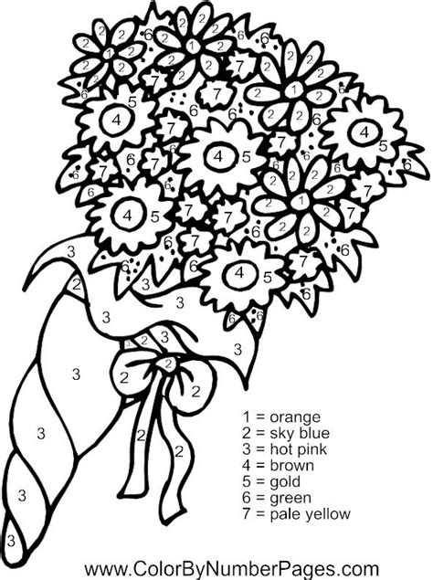 Flower Color By Number Printables Free