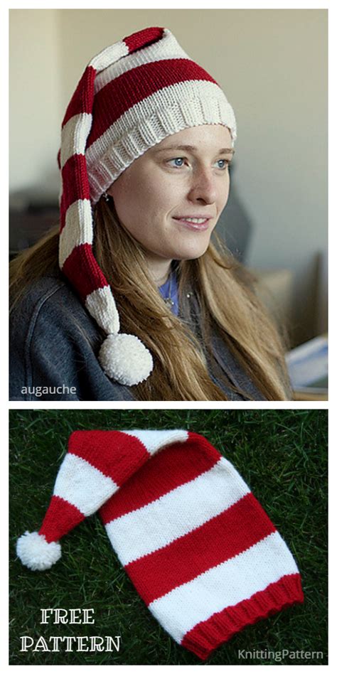 6 Knit Christmas Stocking Cap Hat Free Knitting Patterns Knitting Pattern