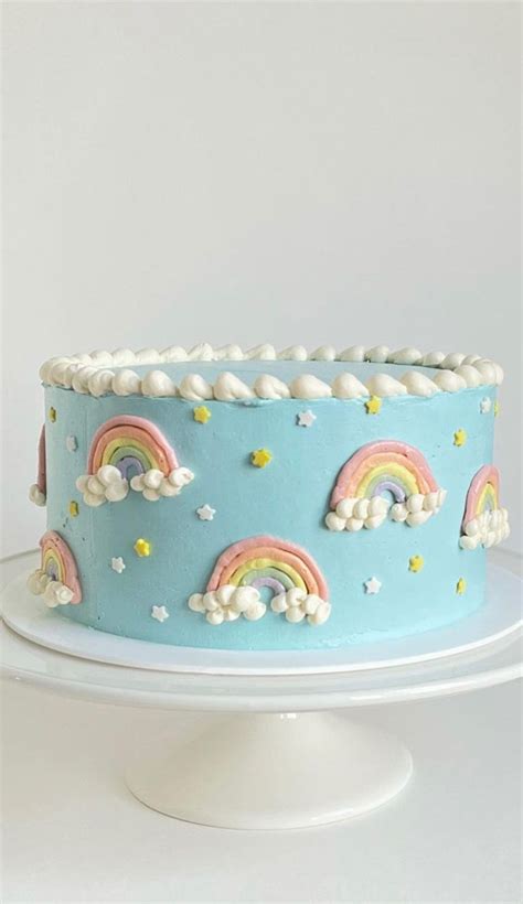 Cute Rainbow Cake Ideas For You Colourful Dessert : Minimal Rainbow Cake