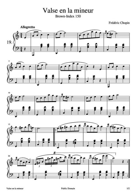 Waltz In A Minor Op Posth B Free Sheet Music By Frederic