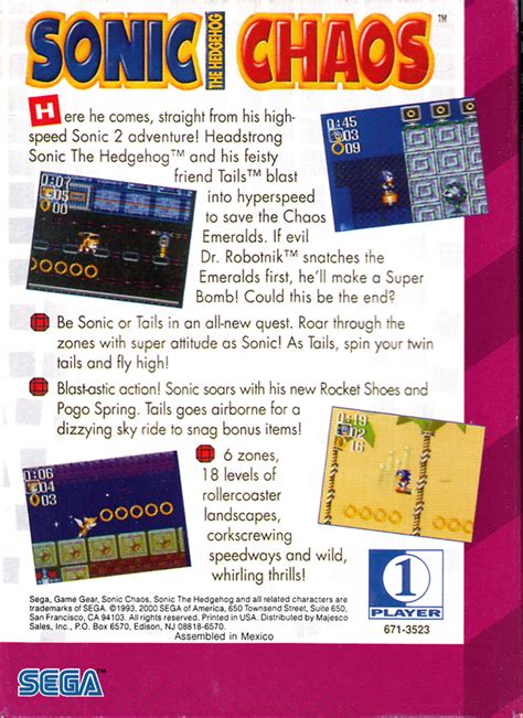 Sonic The Hedgehog Chaos Box Shot For Gamegear Gamefaqs