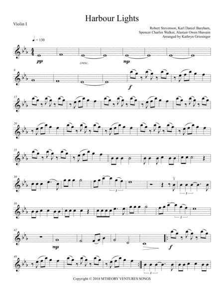 Harbour Lights Arr Kathryn Griesinger Sheet Music Karl Daniel Bareham String Quartet