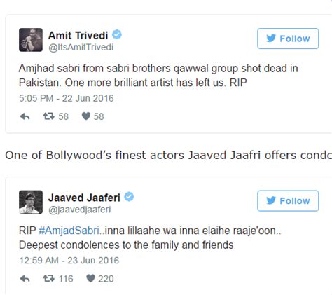 Bollywood is also shocked at tragic death of Amjad Sabri