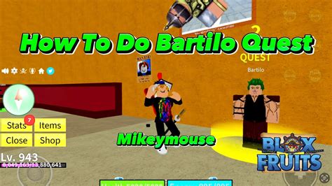 How To Do Bartilo Quest Colosseum Quest Blox Fruits Roblox