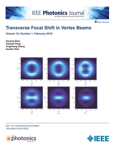 PDF Transverse Focal Shift In Vortex Beams