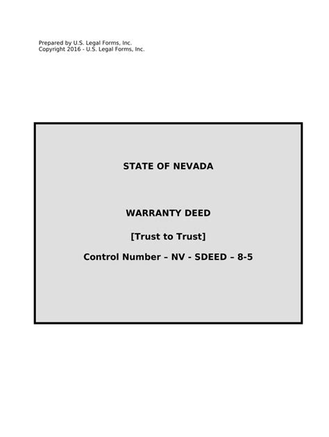 Warranty Deed From Trust To Trust Nevada Fill Out And Sign Online Dochub