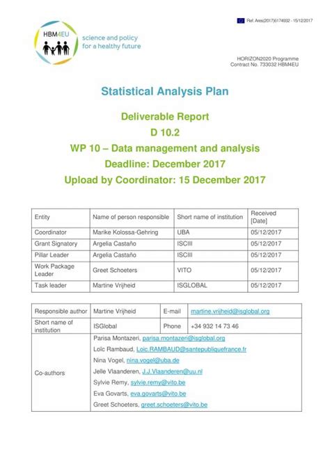 Free 9 Statistical Analysis Plan Templates In Pdf Ms Word