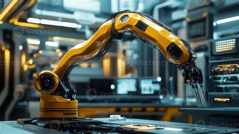 Advanced robotic arm performing precise assembly in a high-tech lab