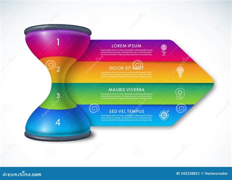 Hourglass Sandglass Infographic Template With 4 Steps Options Can Be Used For Diagram Graph