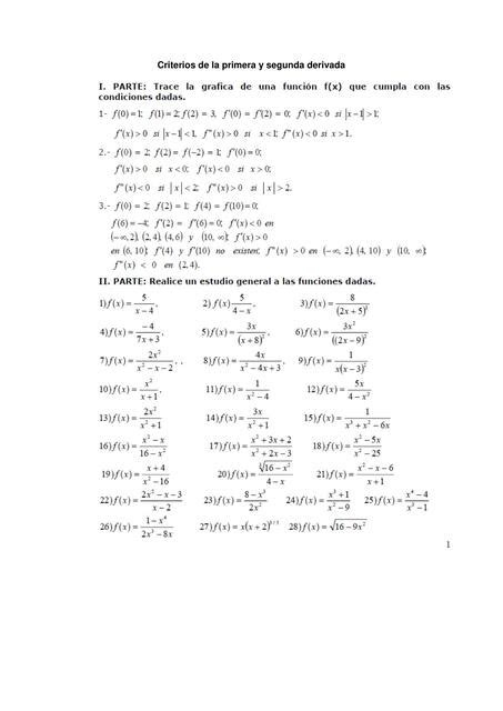 Criterios De La Primera Y Segunda Derivada Bruno Fernando Torres Chullo Udocz