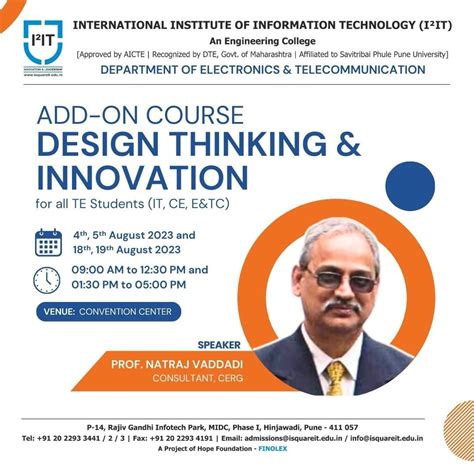 Hod Dept Entc International Institute Of Information Technology On