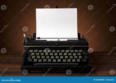 Old Typewriter With Blank Paper Stock Photo Image Of Vintage Retro