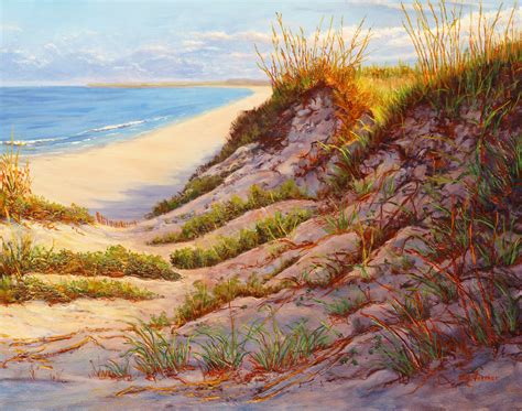 Beach Dune Sea Grass 16x20 original oil painting | Atlantic ocean beaches, Beach artist, Oil ...