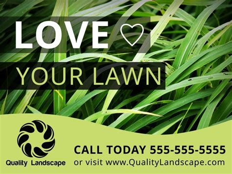 Love Your Lawn Yard Sign Template Mycreativeshop