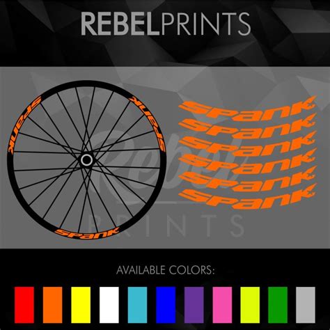 SPANK 12 Pcs Wheel Rim Sticker Decal Vinyl For Mountain Bike Road