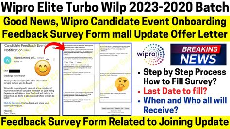 Wipro Candidate Onboarding Feedback Survey Form Mail Update How To