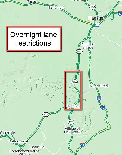 State Route 89a Between Sedona And Flagstaff Set For Overnight Lane Restrictions Adot Officials