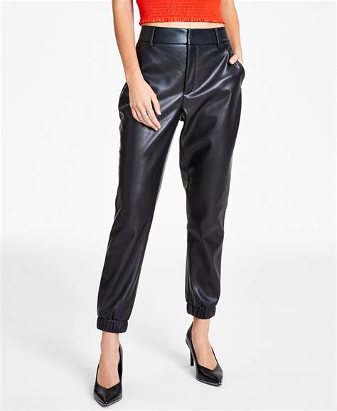 Bar Iii Faux Leather Jogger Pants Created For Macys Macys