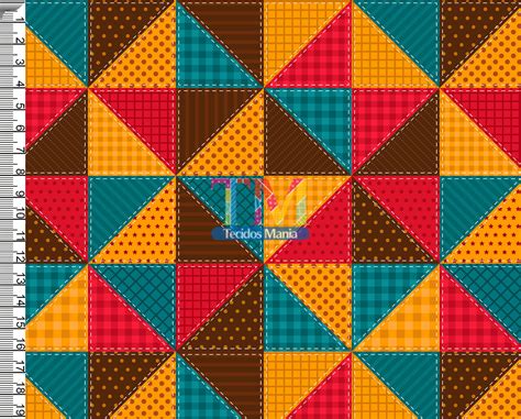 Tecido Tricoline Microfibra Ou Gabardine Estampado Patchwork