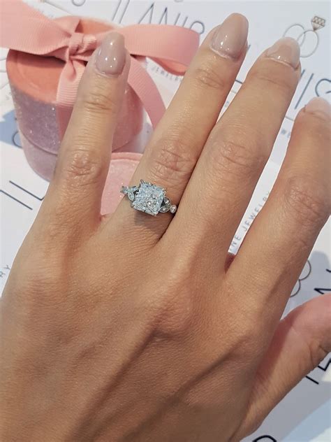 Lab Diamond Engagement Ring Igi Certified 3 Ct Radiant Cut Etsy