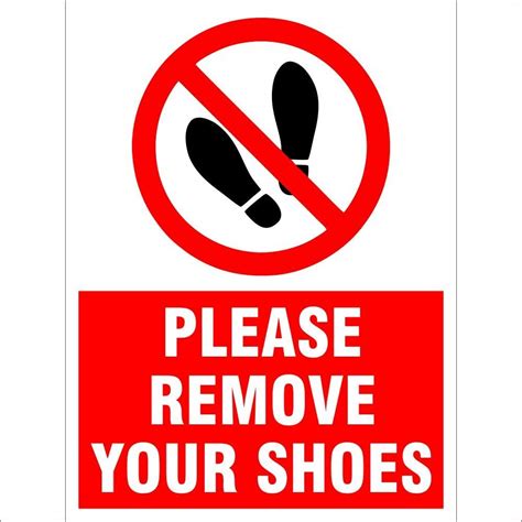 Buy Kaahego Please Remove Your Shoes Sign Board Sticker Pack Of