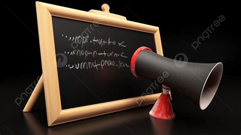 Megaphone Next To A Blackboard Next To Code Background D Megaphone