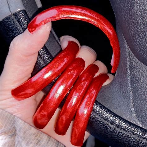 Pin By Percy 201 6410 On Longer Nails Red Nail Polish Long Nails