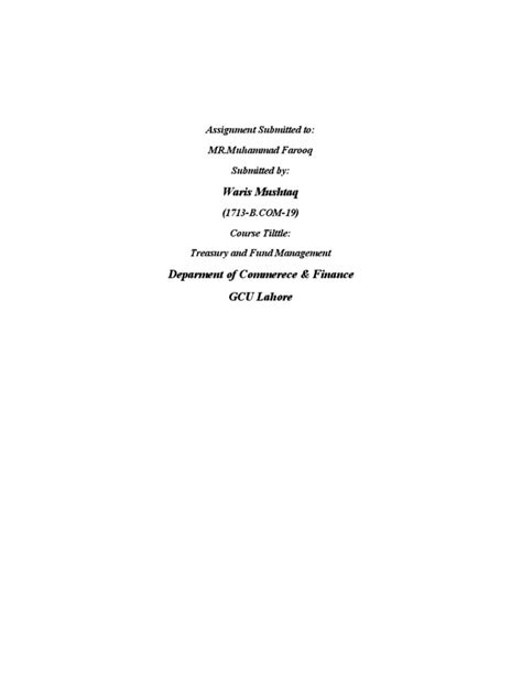 waris tt mf  united states treasury security financial markets